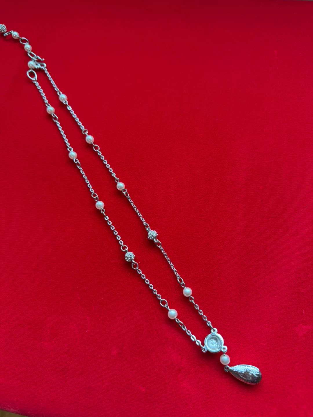 Swarovski Pearl and Crystal Teardrop Necklace - photo 4