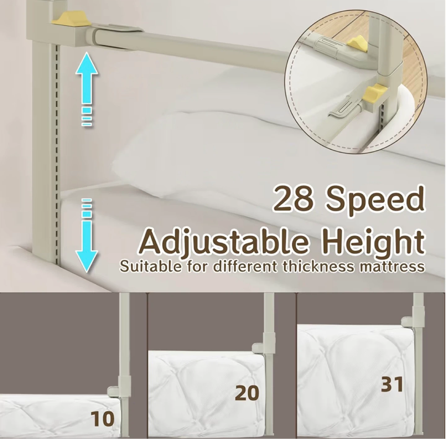 EAQ 3 Pack Baby Guard Bed Rails for Toddlers - photo 4