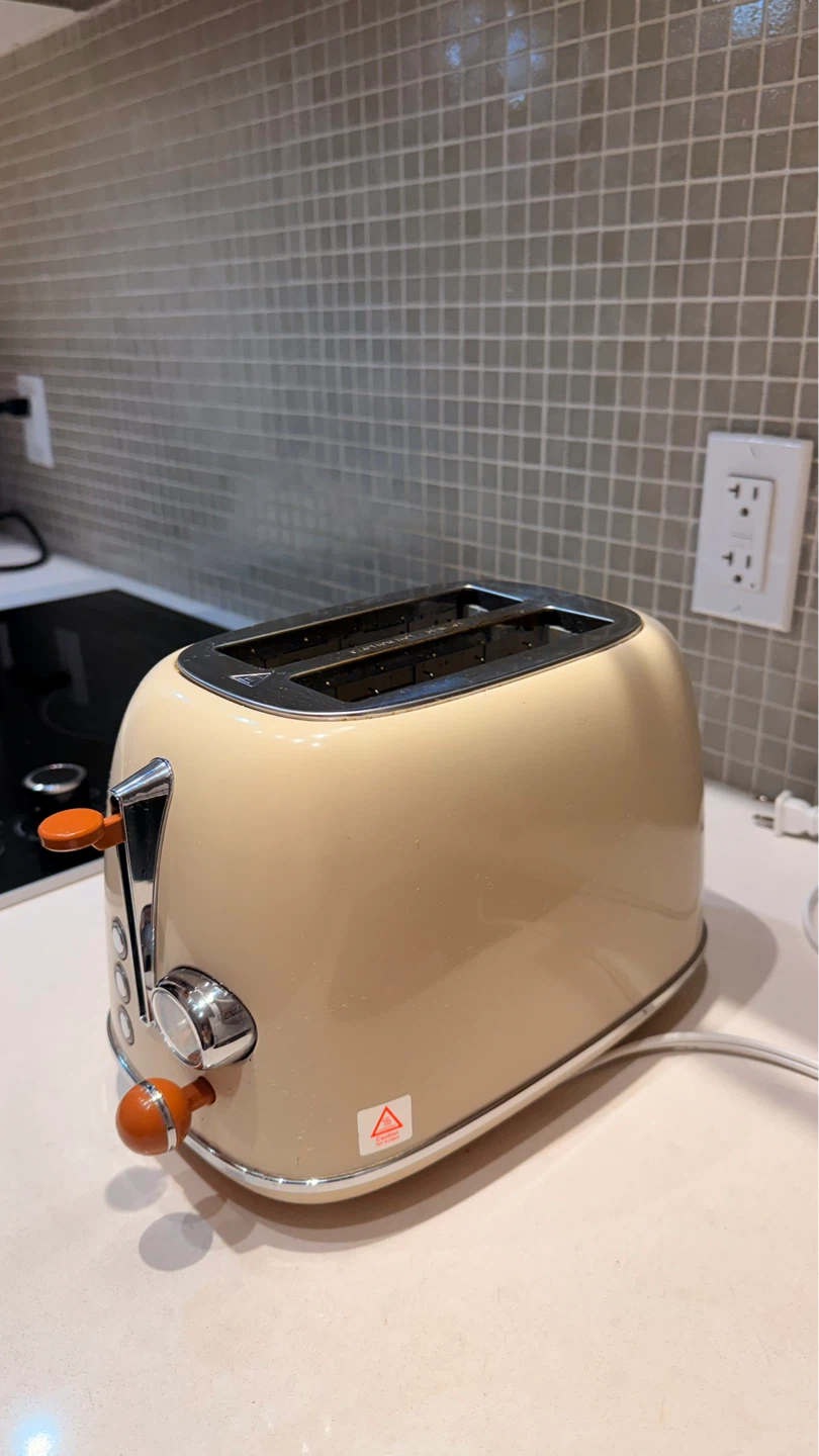 Cream Retro 2-Slice Toaster with Bagel Function - photo 3