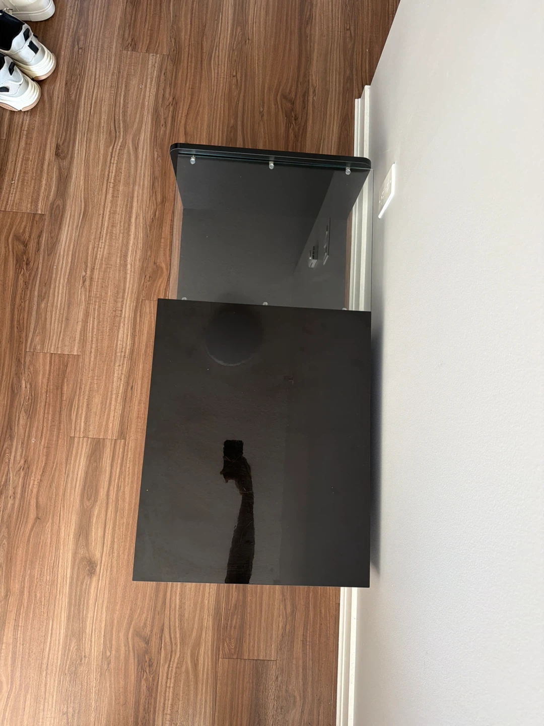 Modern Black Side Table with Glass Top - photo 2