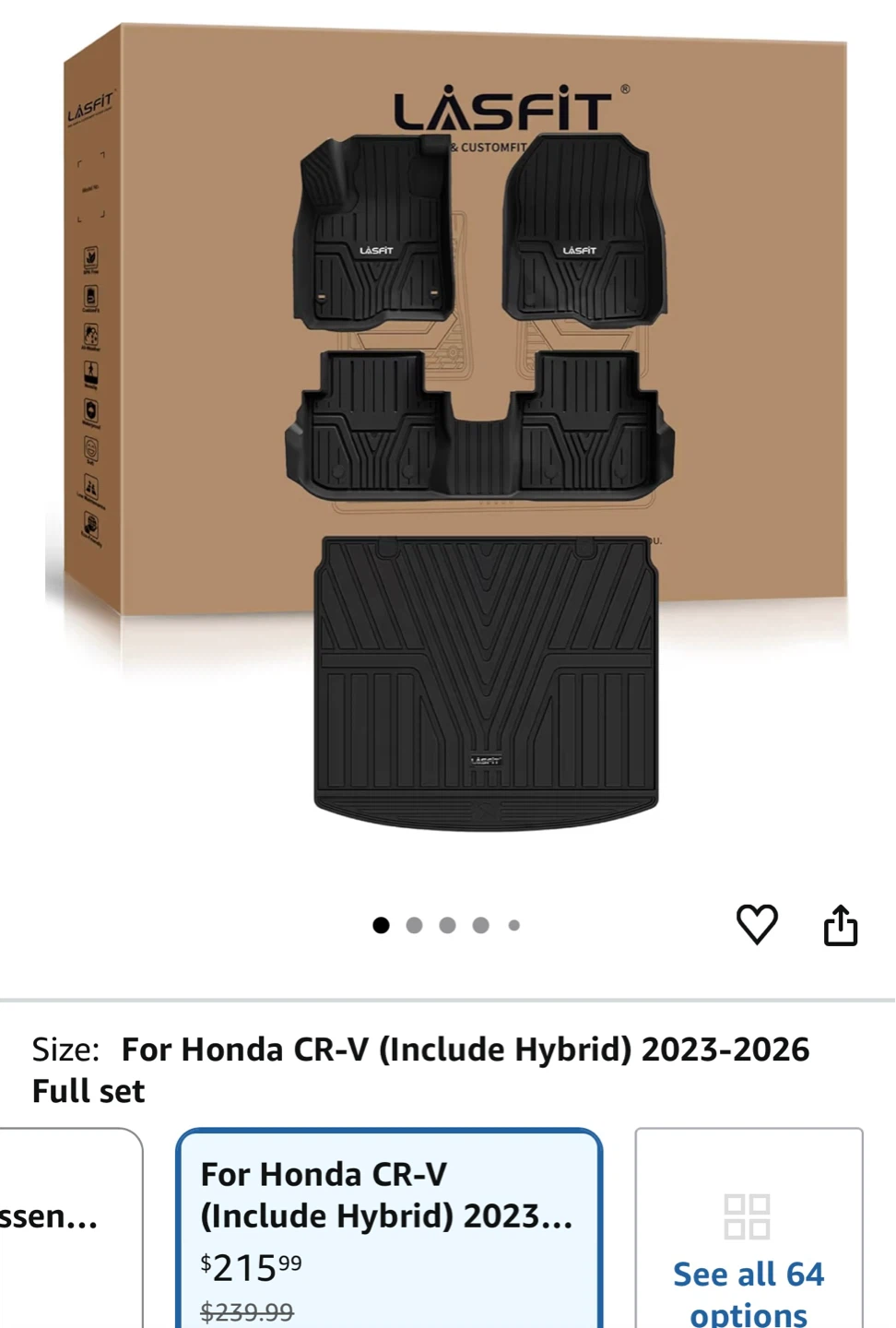 Floor Mats for Honda CRVHybrid2023-2026 Full Set