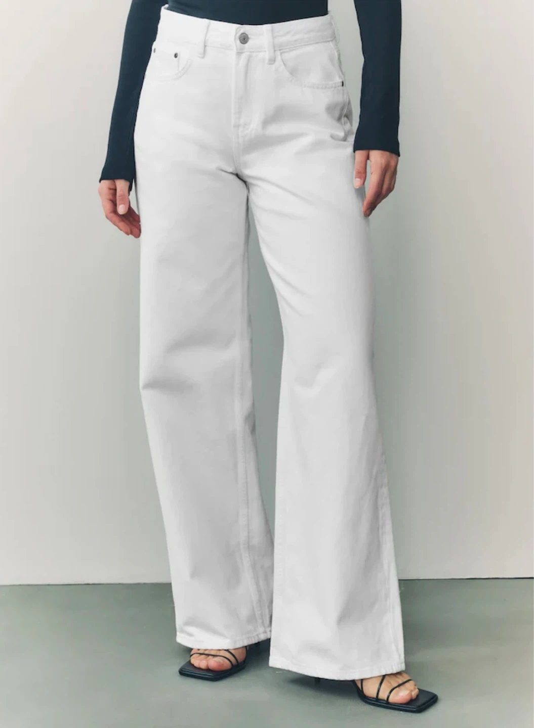 White Wide-Leg Jeans
