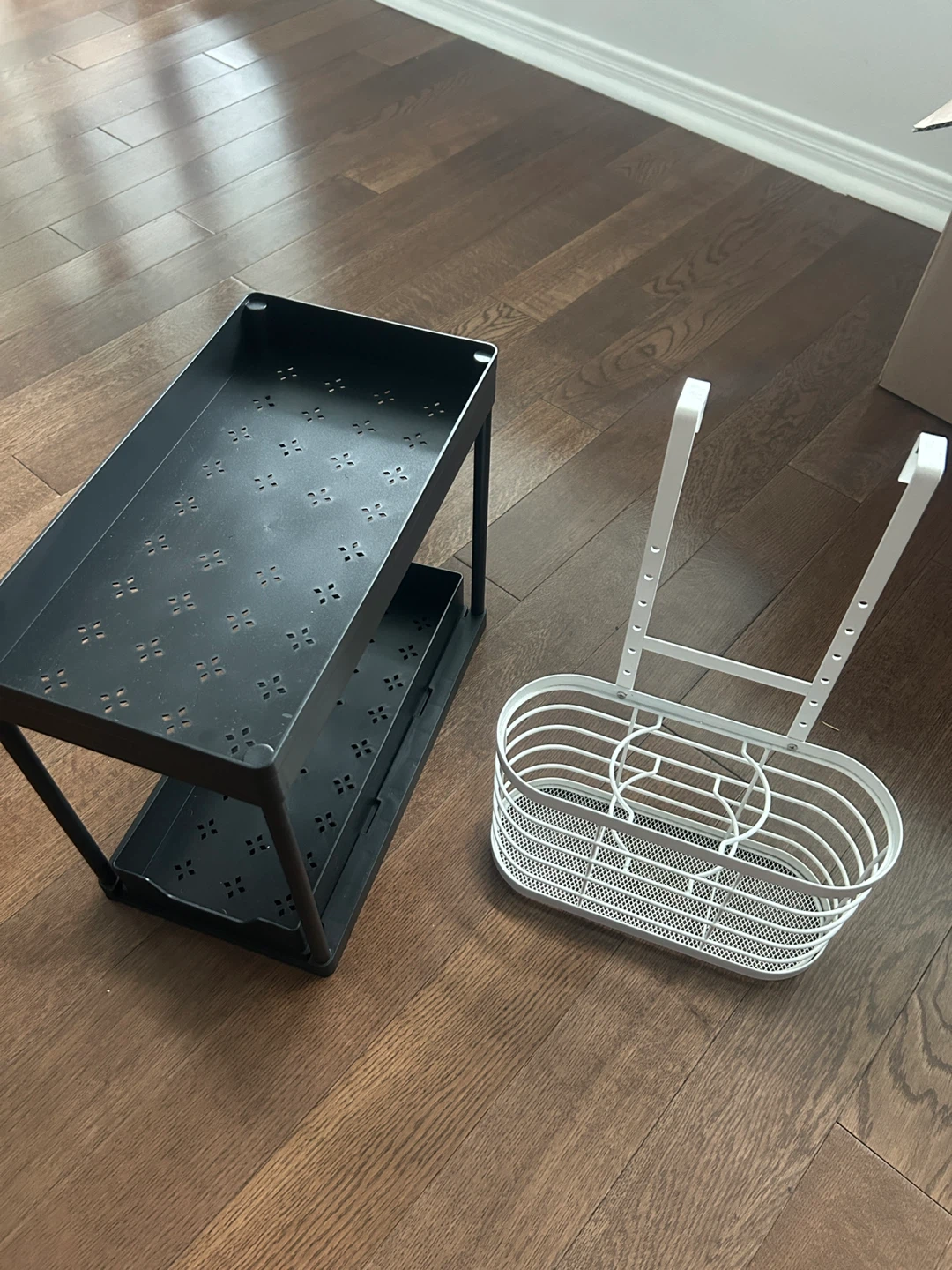 Black 2-Tier Rolling Storage Cart Organizer