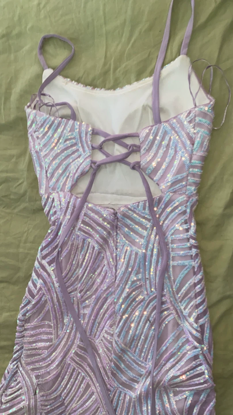 Sparkly Lavender Mermaid Prom Dress - photo 2