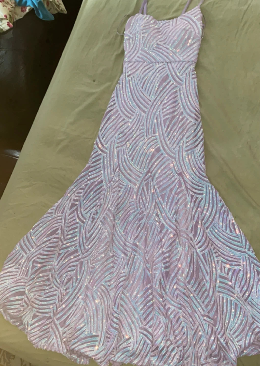 Sparkly Lavender Mermaid Prom Dress