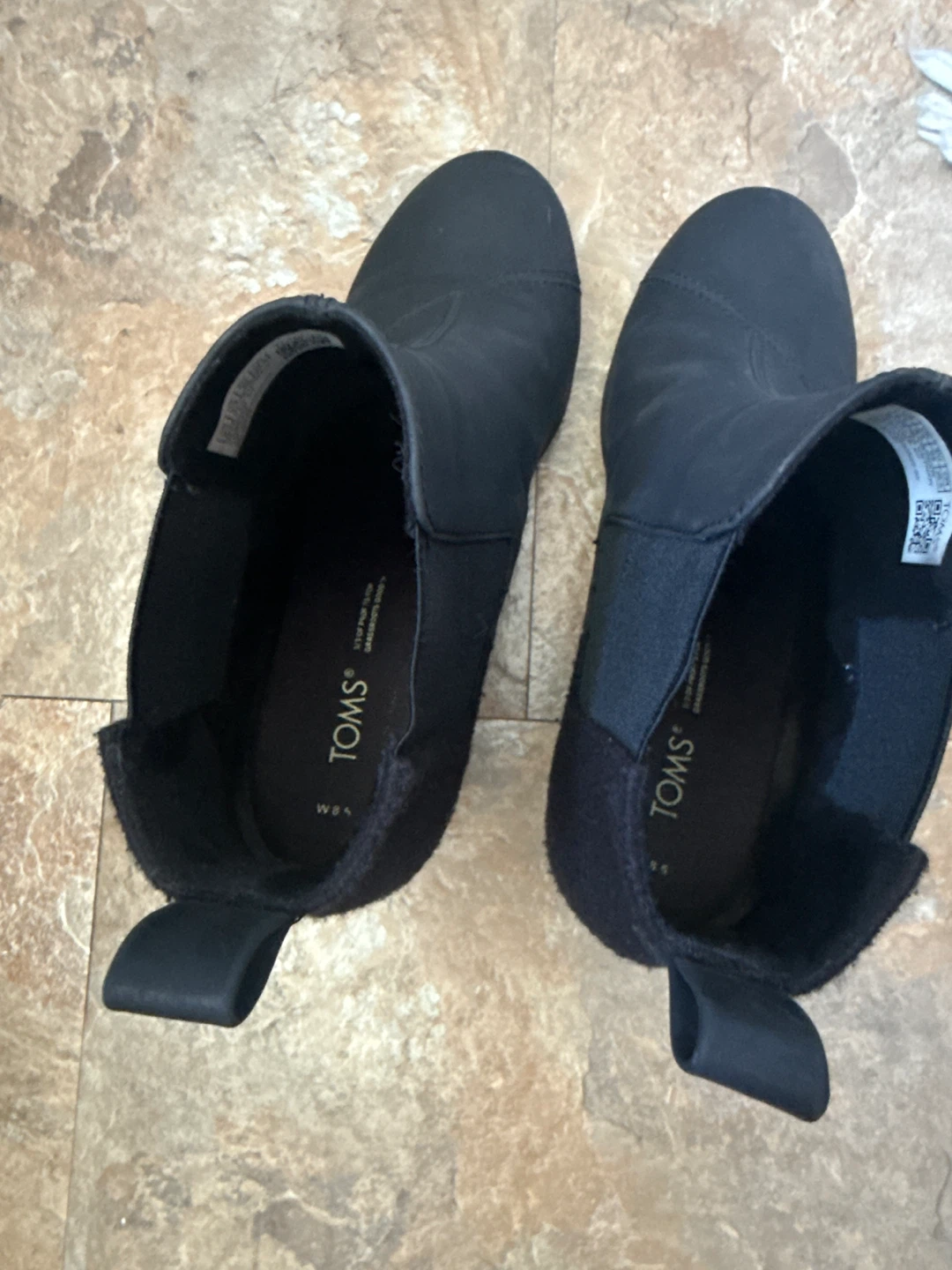 TOMS Black Wedge Ankle Boots