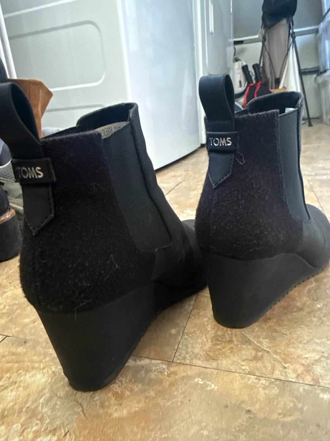 TOMS Black Wedge Ankle Boots - photo 2