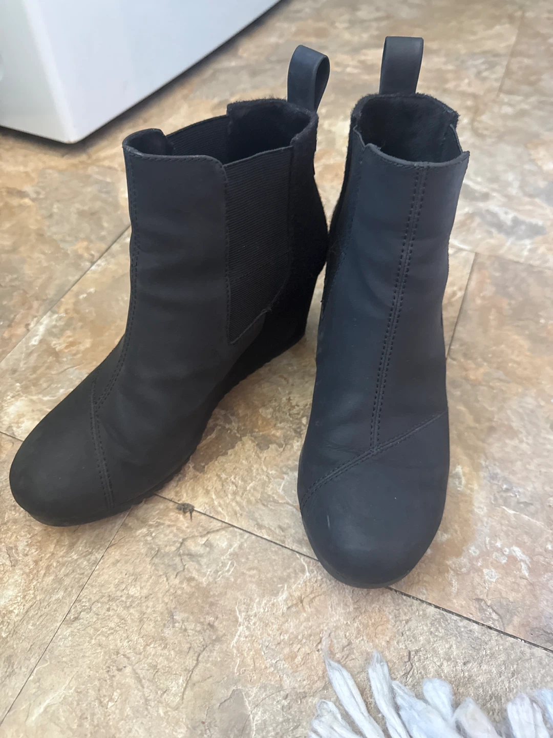 TOMS Black Wedge Ankle Boots - photo 3