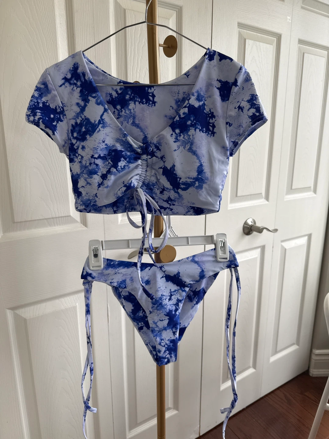 Zaful Blue Tie-Dye Bikini Set - Size S