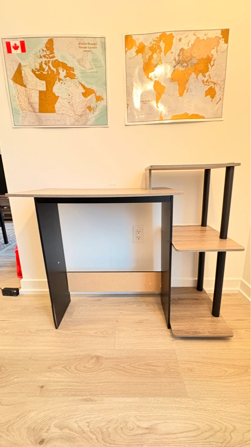 Compact Computer Desk with Storage Shelves - photo 3