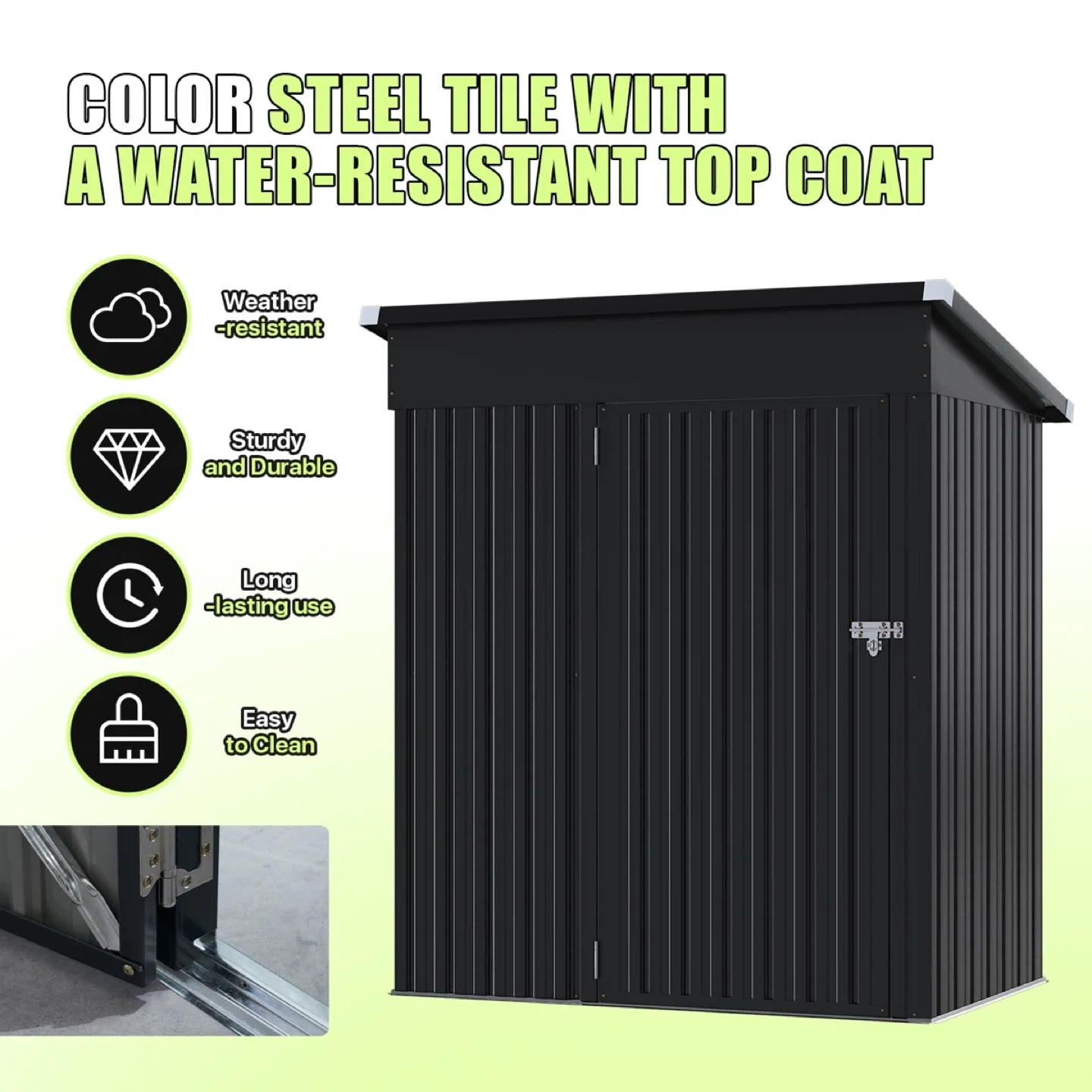 NEW Black Metal Storage Shed 4.5x2.5 FT NEVER USED IN BOX