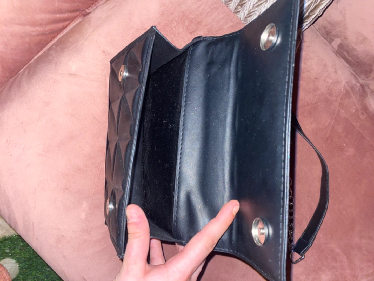 Black Quilted Handbag with Chain Strap - photo 2