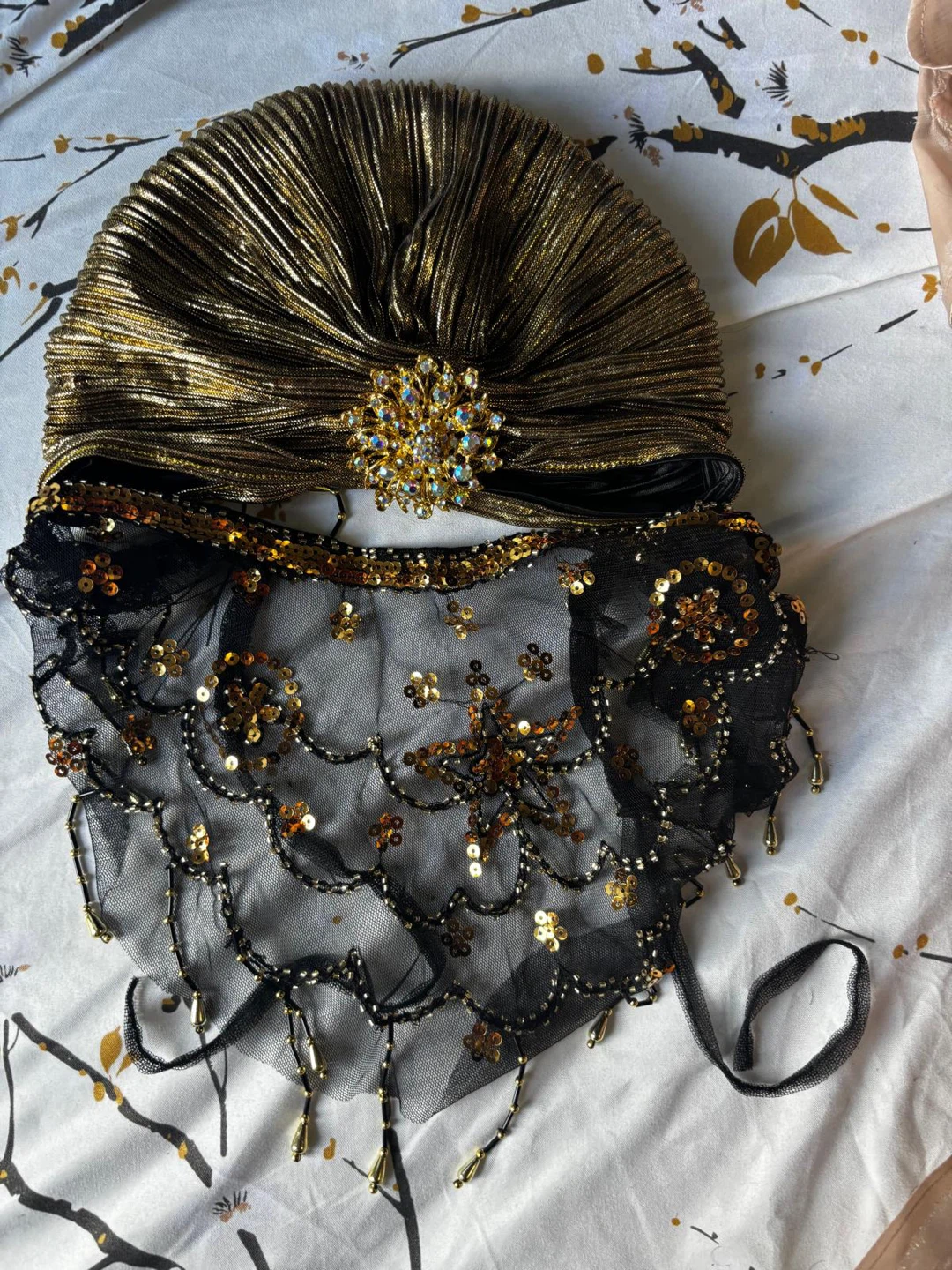Egyptian Turban with Embellishment and Matching Cuffs