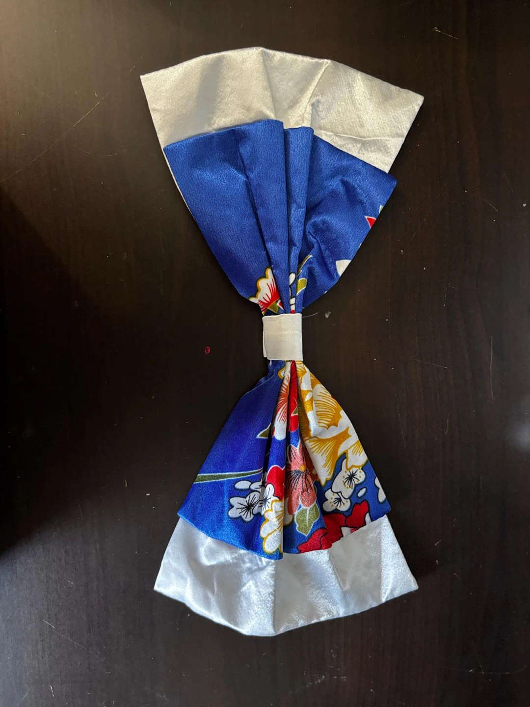 Blue Floral Kimono Robe with Belt and hairpiece