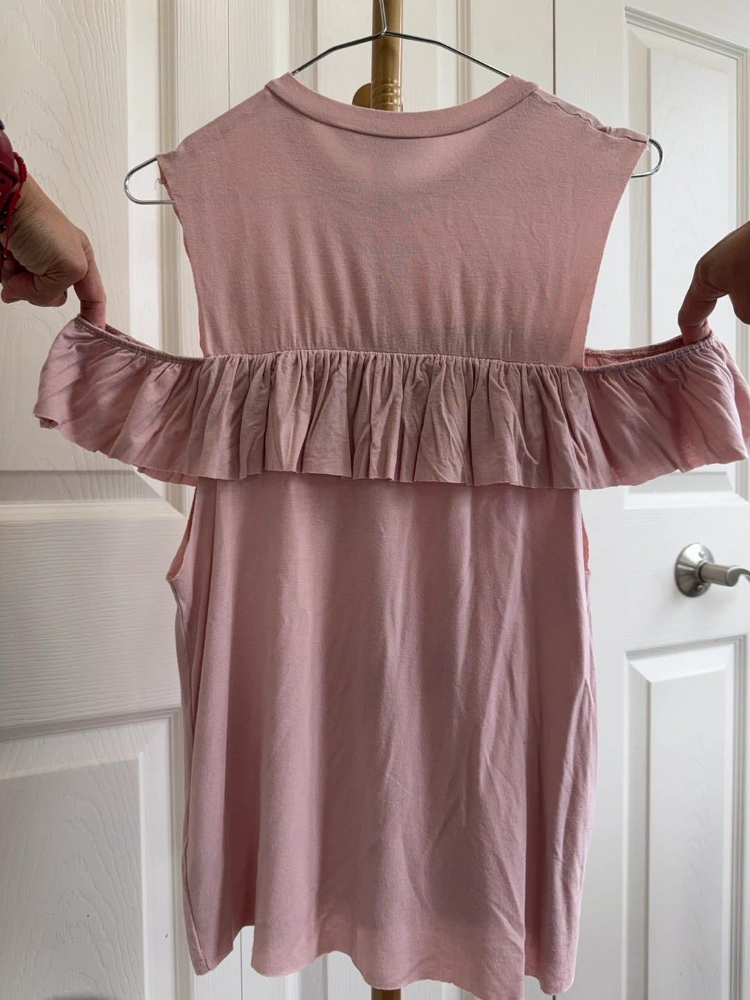 Bluenotes Pink Ruffle Cold Shoulder Top - XS/TP - photo 3