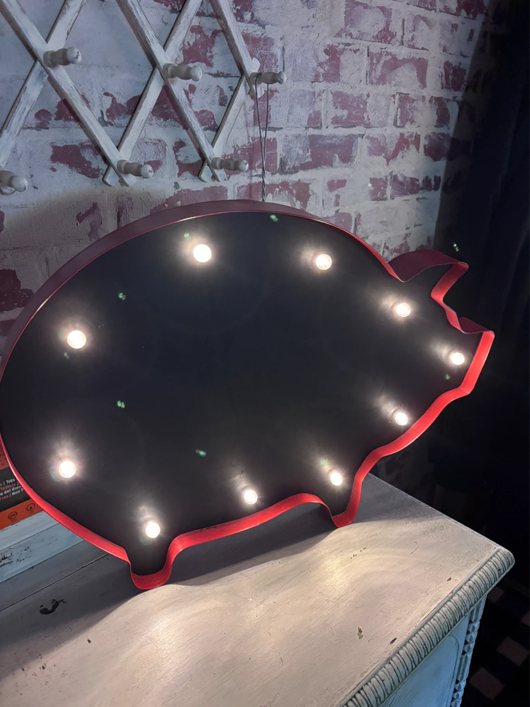 Chalkboard pig marquee sign