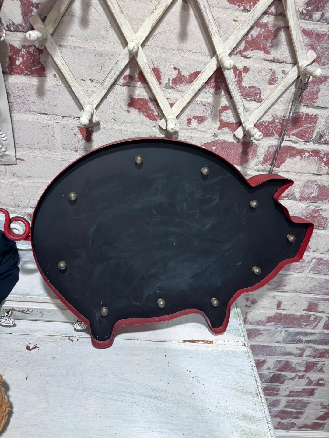 Chalkboard pig marquee sign - photo 2