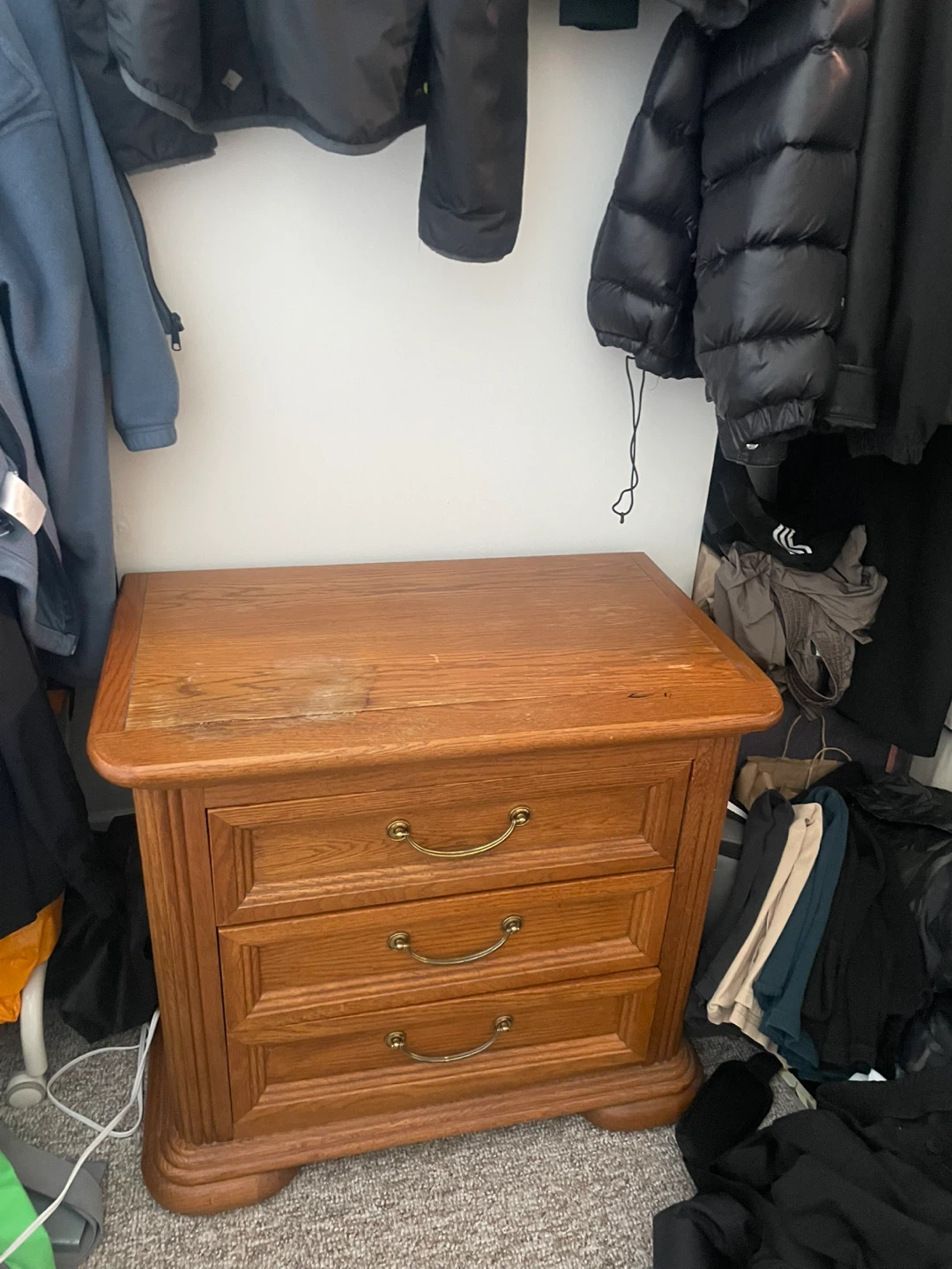 Wooden 3-Drawer Nightstand - photo 2
