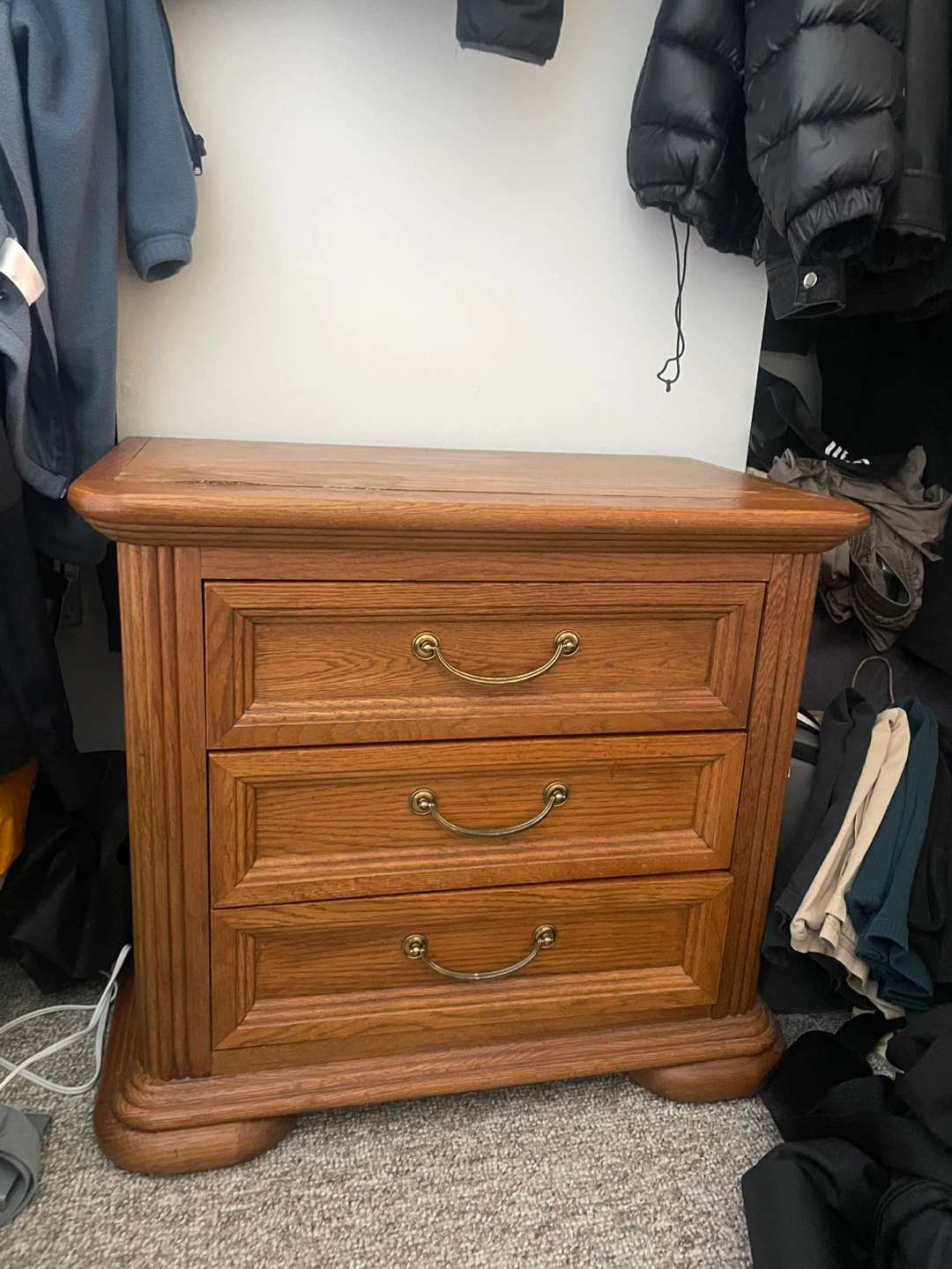 Wooden 3-Drawer Nightstand