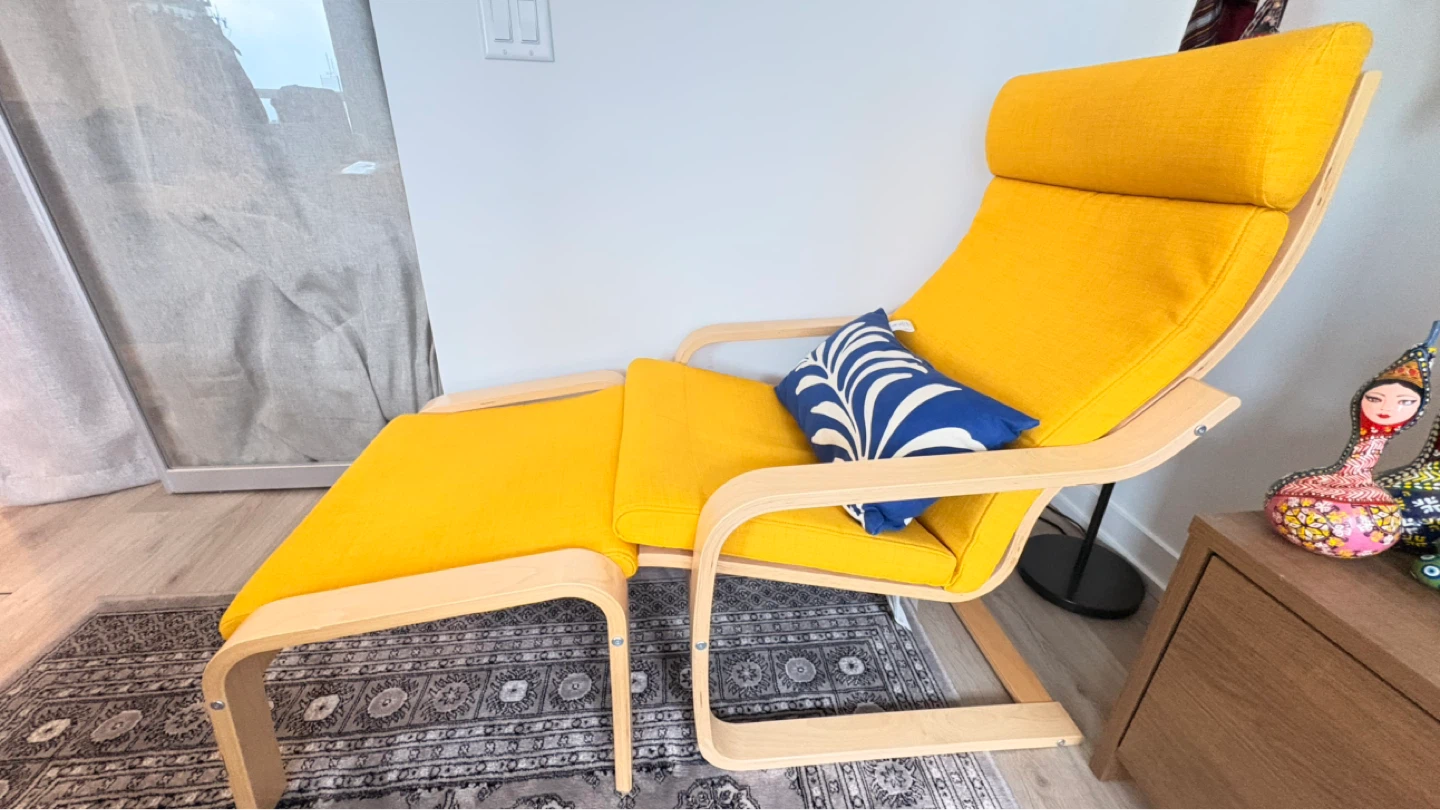 IKEA POÄNG Chair and Ottoman -