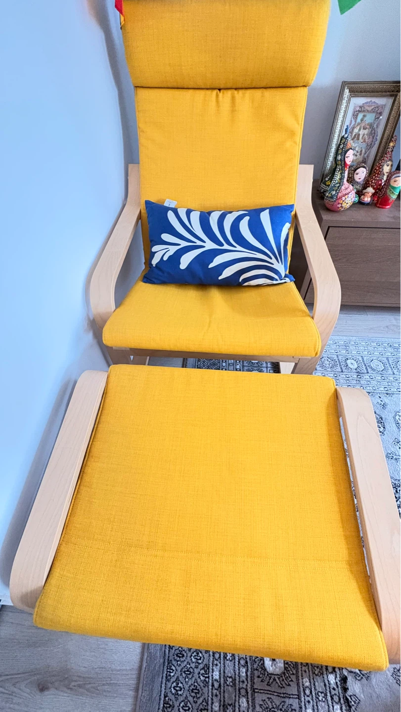 IKEA POÄNG Chair and Ottoman - - photo 3