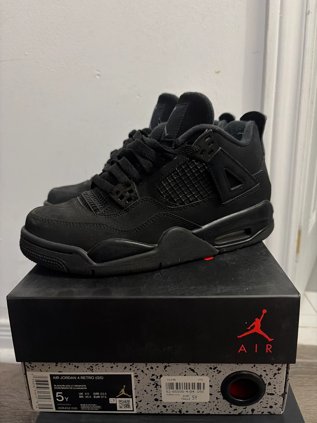 Air Jordan 4 Retro (GS) Black Cat - photo 2