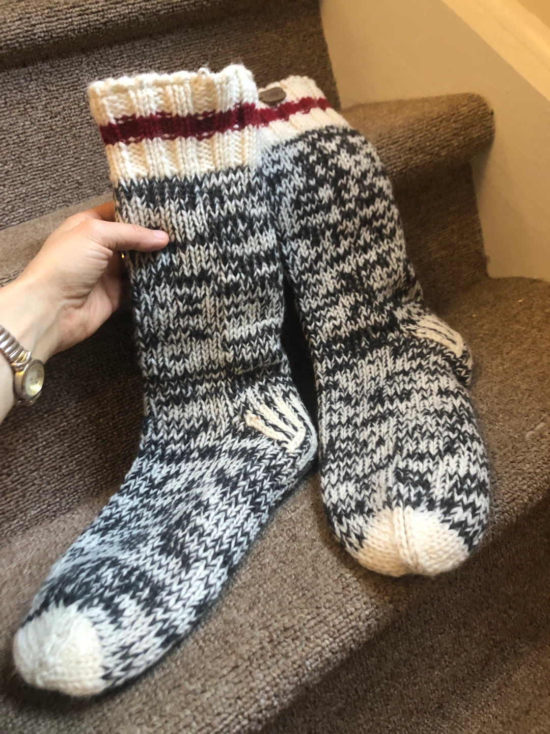 Cozy socks, ethical brand.