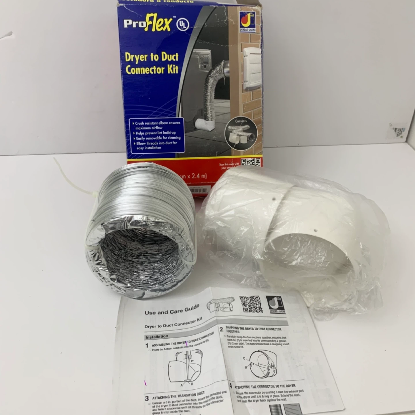 Dryer Vent Kit Duct Connector Flexible Hose Elbow ProFlex
