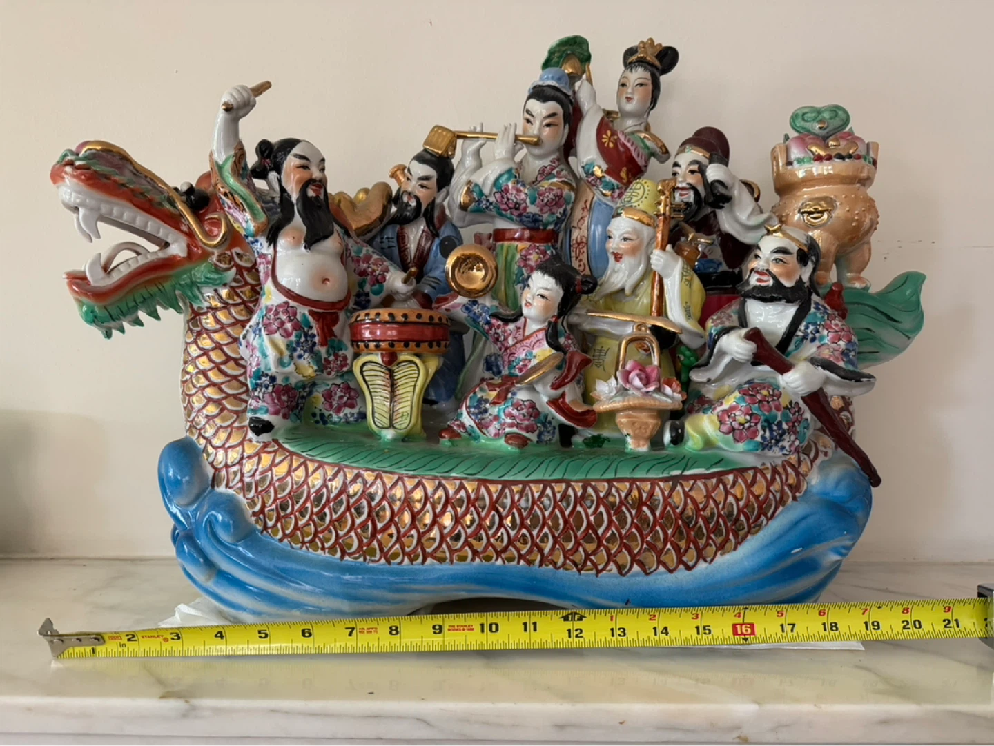 Vintage Ceramic Eight Immortals on a Dragon Boat - photo 2