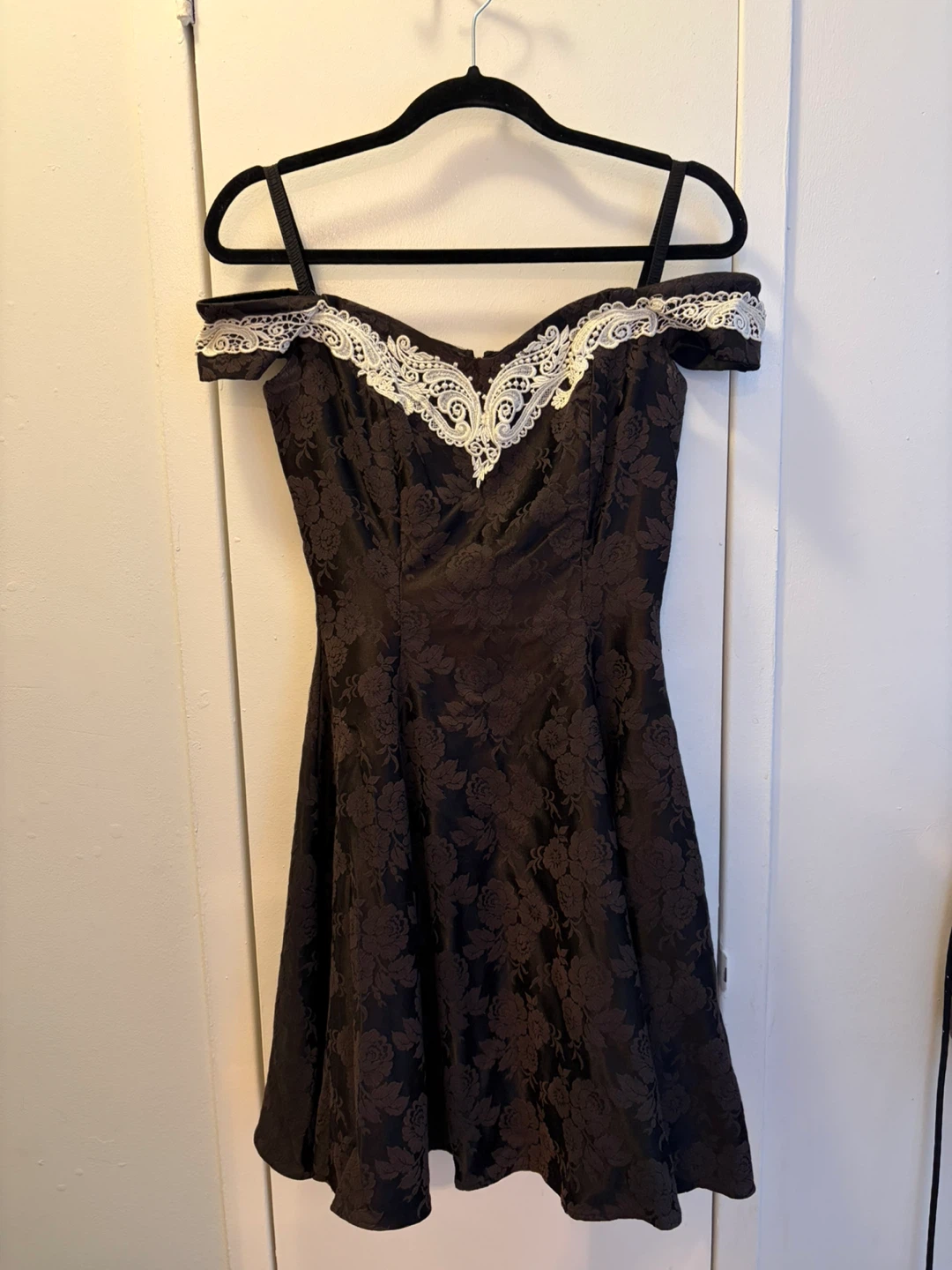 Black flared party dress