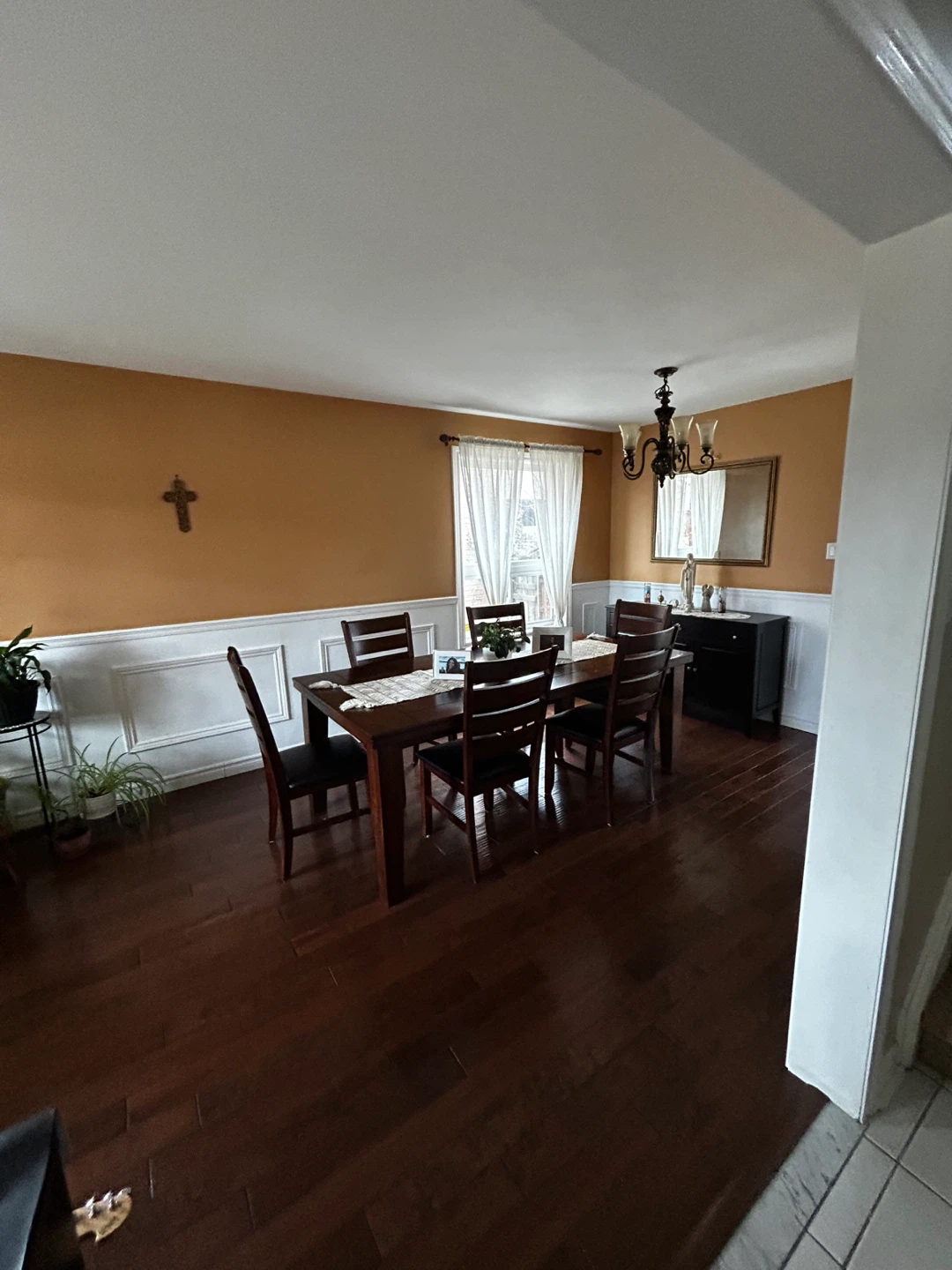 Wooden Dining Table with 6 Chairs