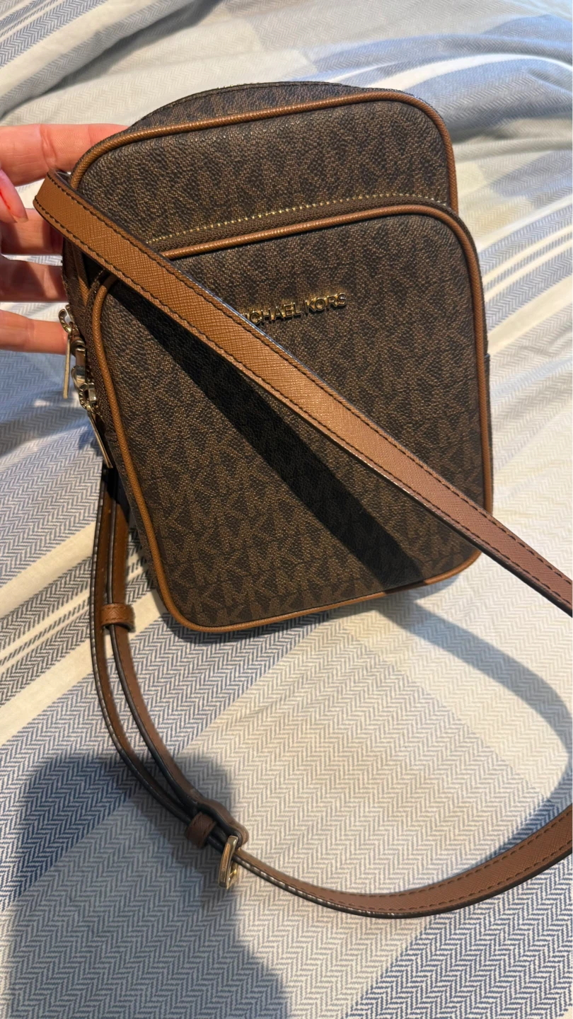 Michael Kors Brown Signature Logo Camera Bag