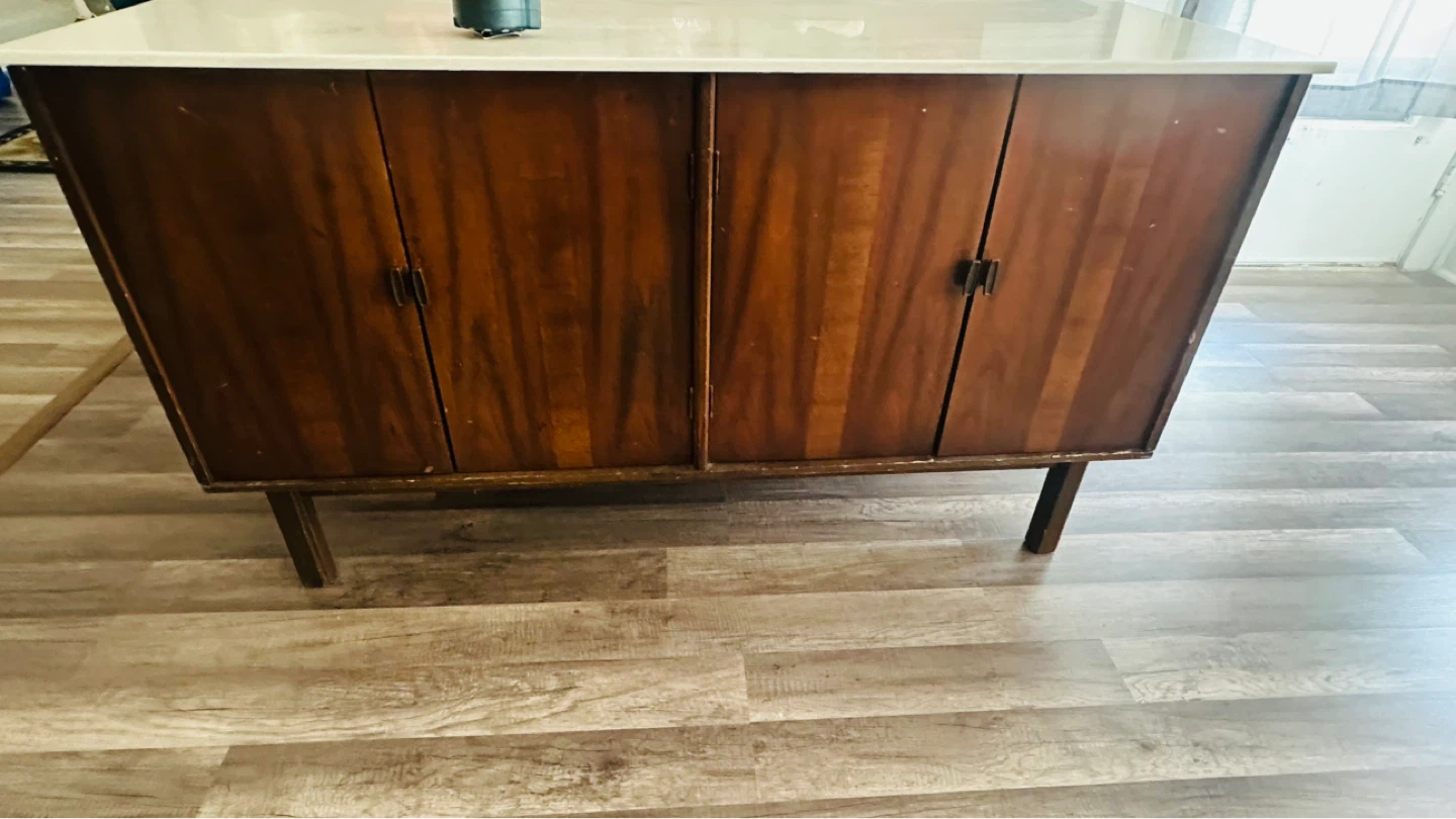 Vintage Mid-Century Modern Sideboard with corian Top - photo 5