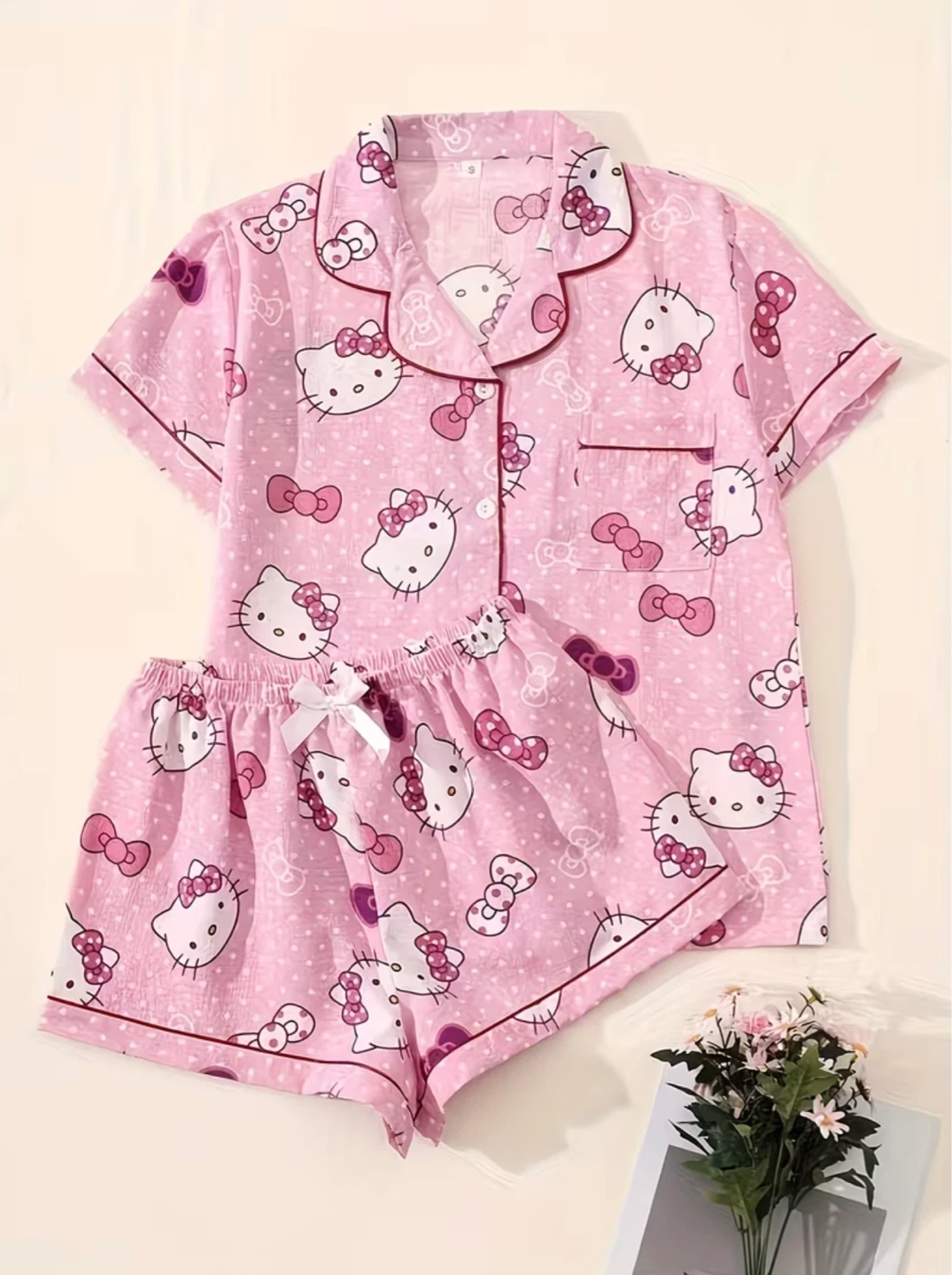 Hello Kitty Pink Summer Pajama Set - Womens Size S