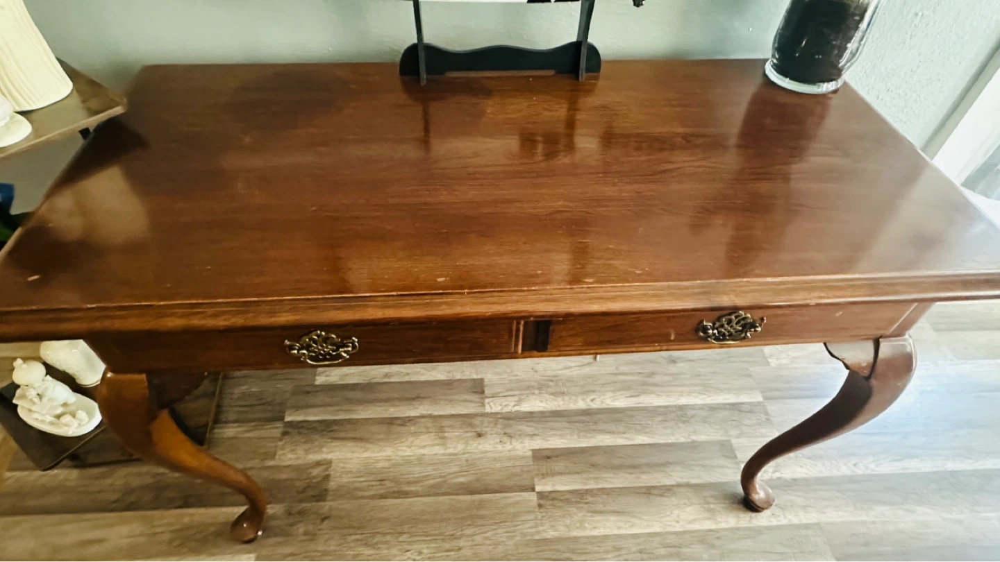 Wooden Desk with Two Drawers
