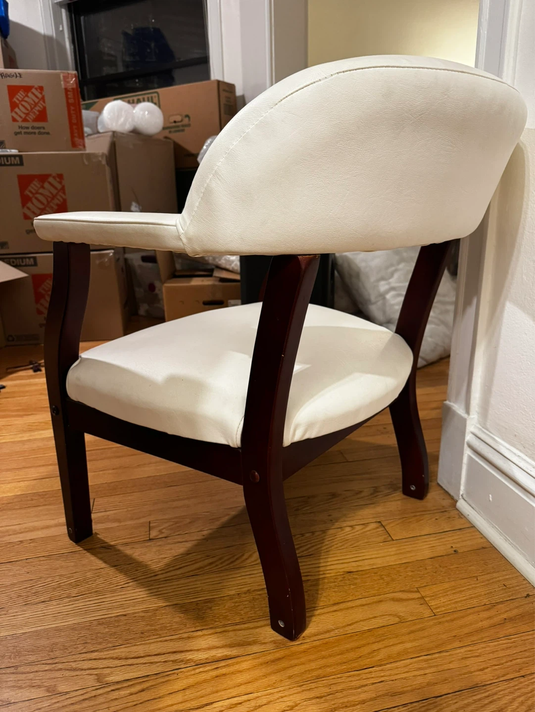 3 White Accent Chair with Wood Frame - photo 4