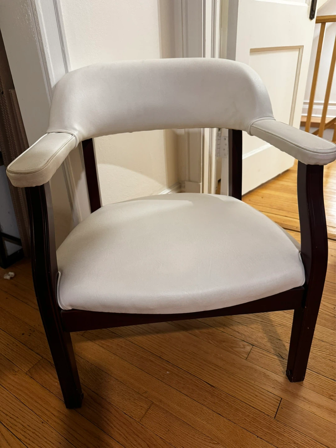 3 White Accent Chair with Wood Frame