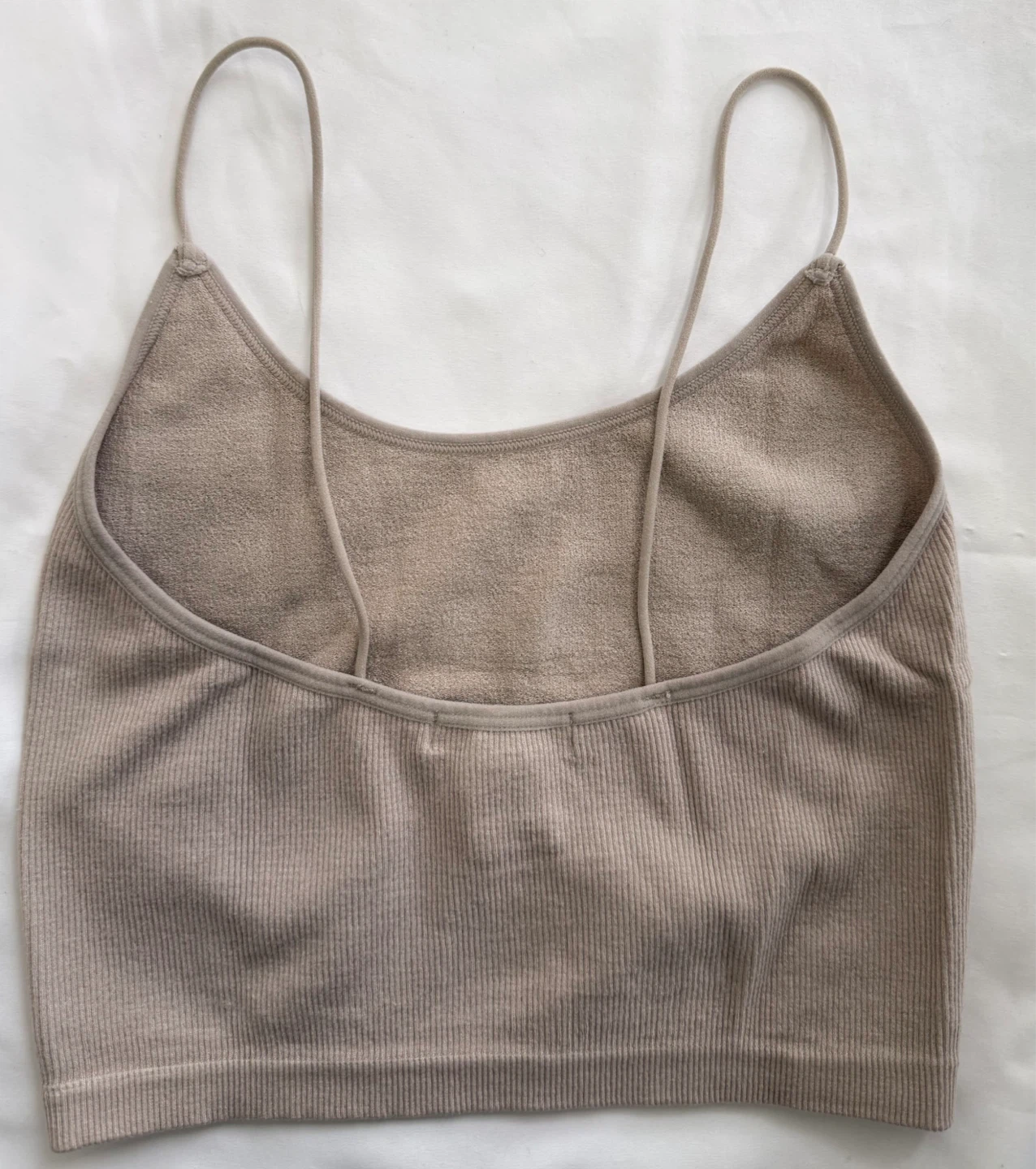 SWS Essentials Ribbed Crop Tank Top Beige Size M - photo 2