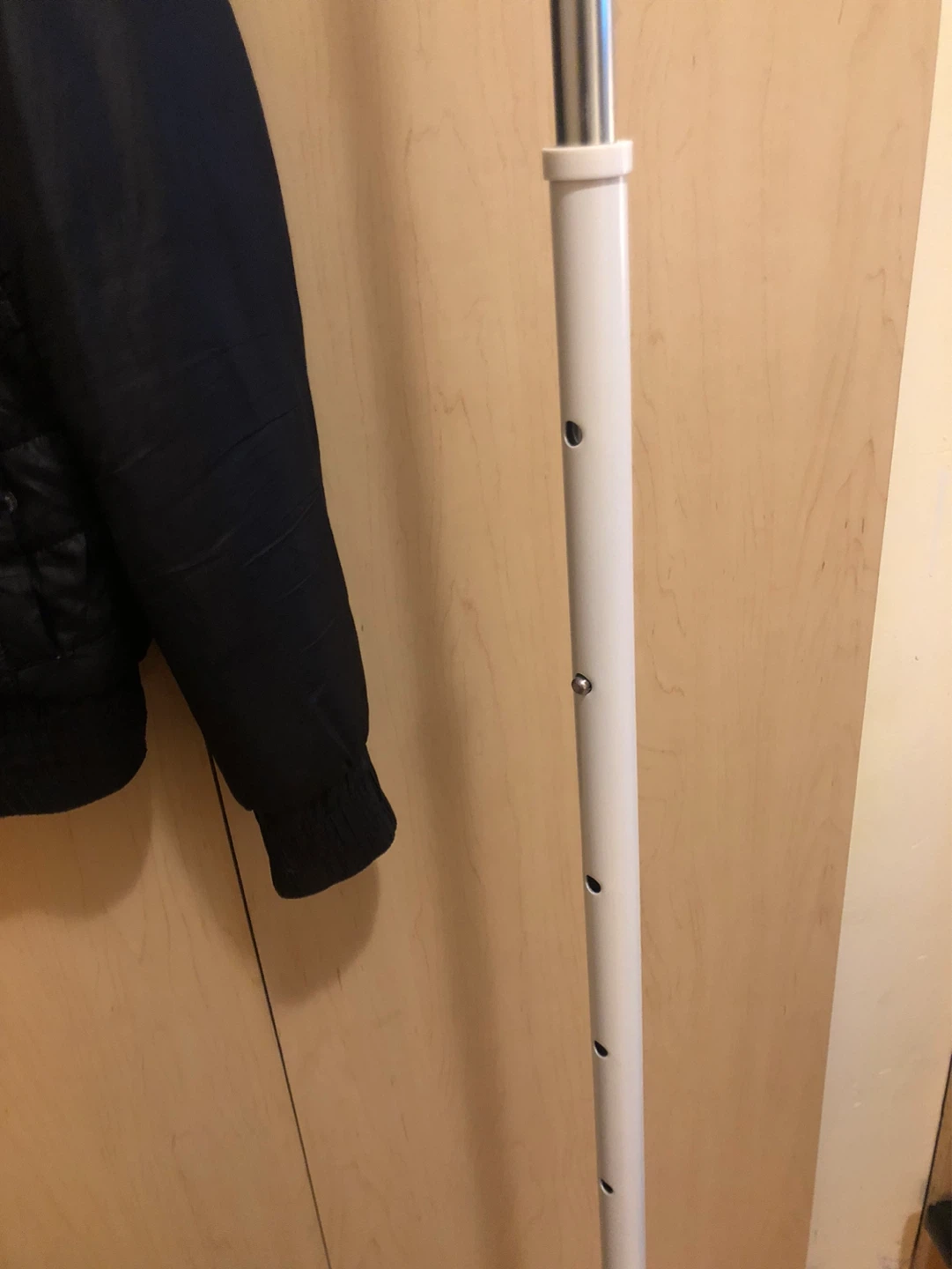 White Rolling Clothes Rack with Shelf - photo 2