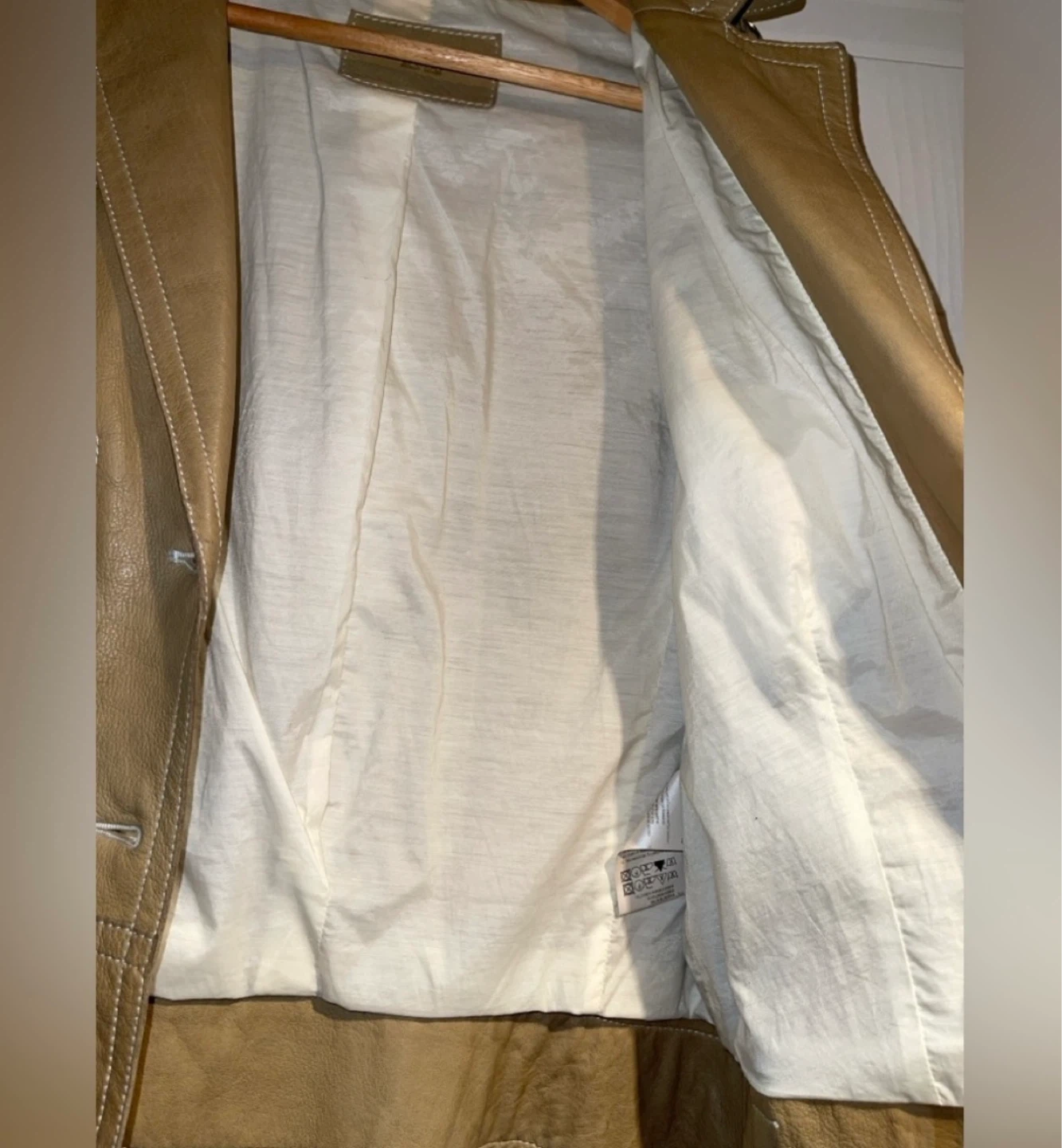 Hugo Boss Vintage Tan/Nude Lambskin Leather Jacket size 10 - photo 4