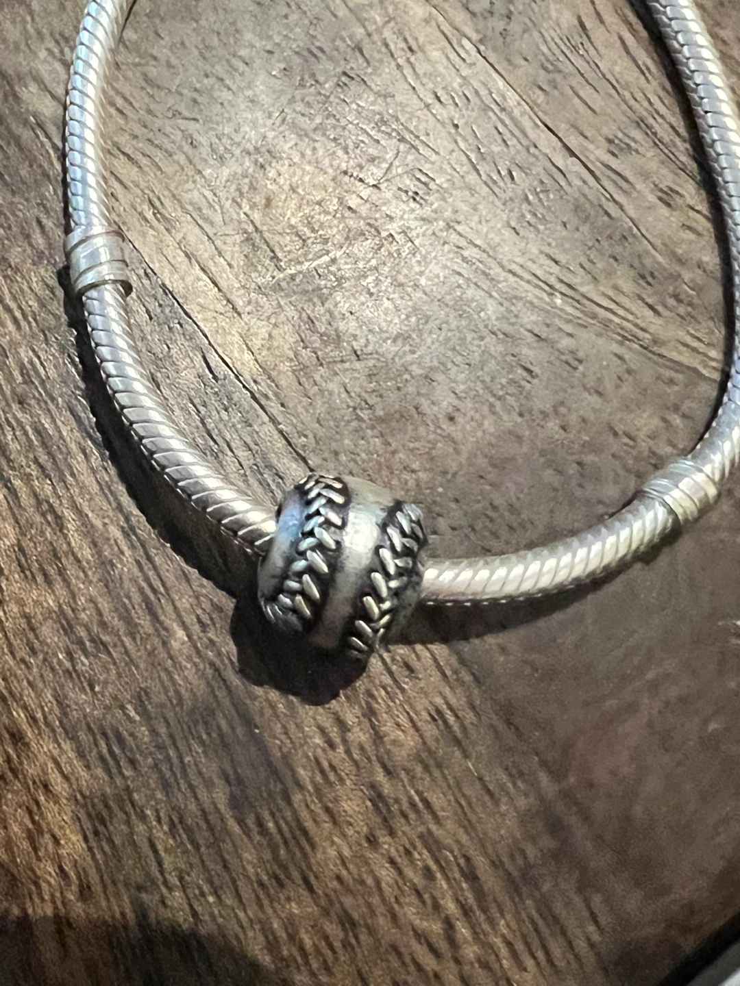 Retired Pandora Silver Baseball Charm - photo 3
