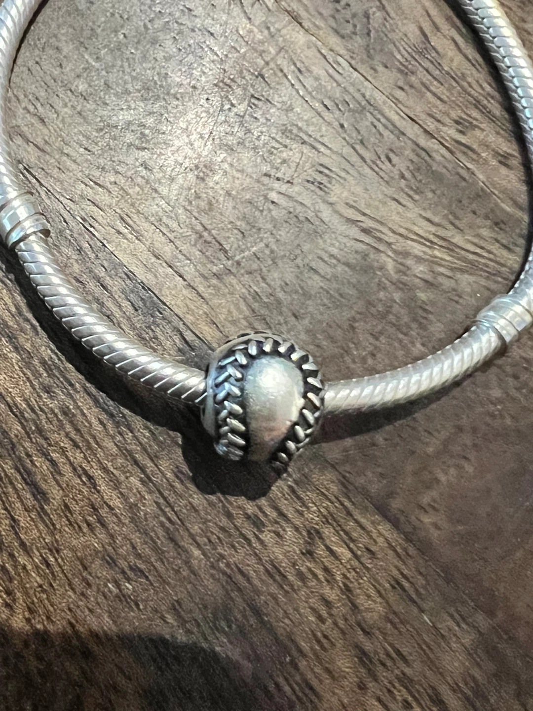 Retired Pandora Silver Baseball Charm