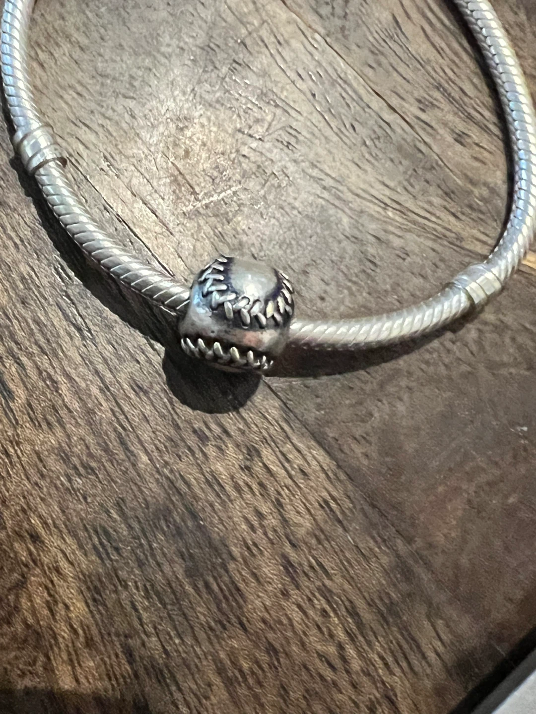 Retired Pandora Silver Baseball Charm - photo 2
