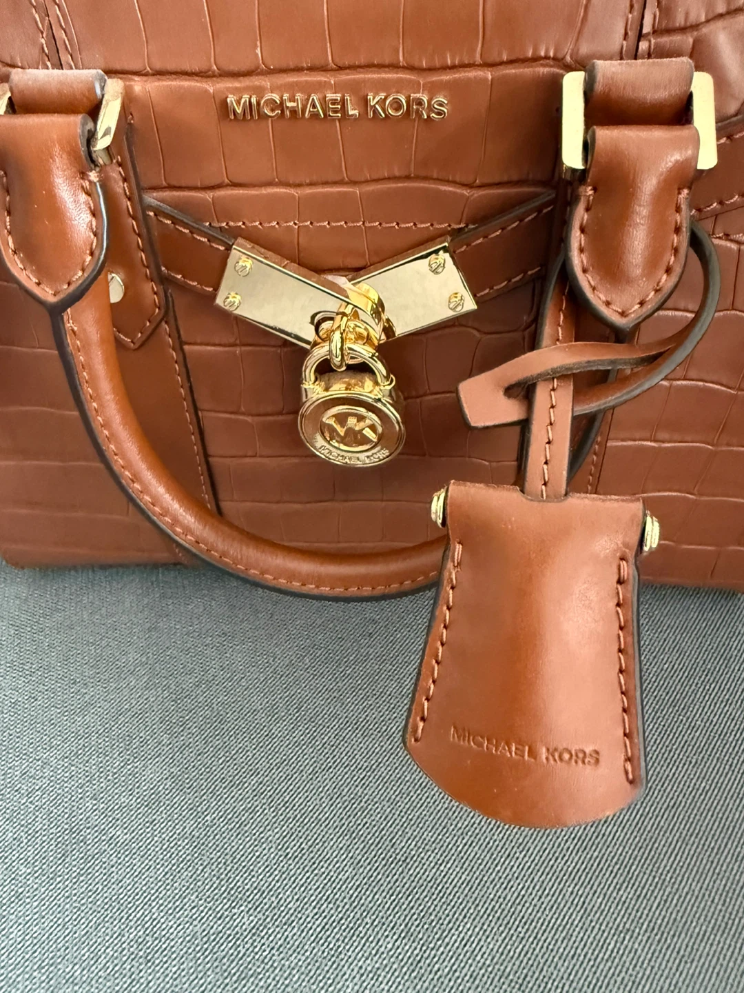 Michael Kors Hamilton Small Satchel Embossed Leather - Chestnut - photo 3