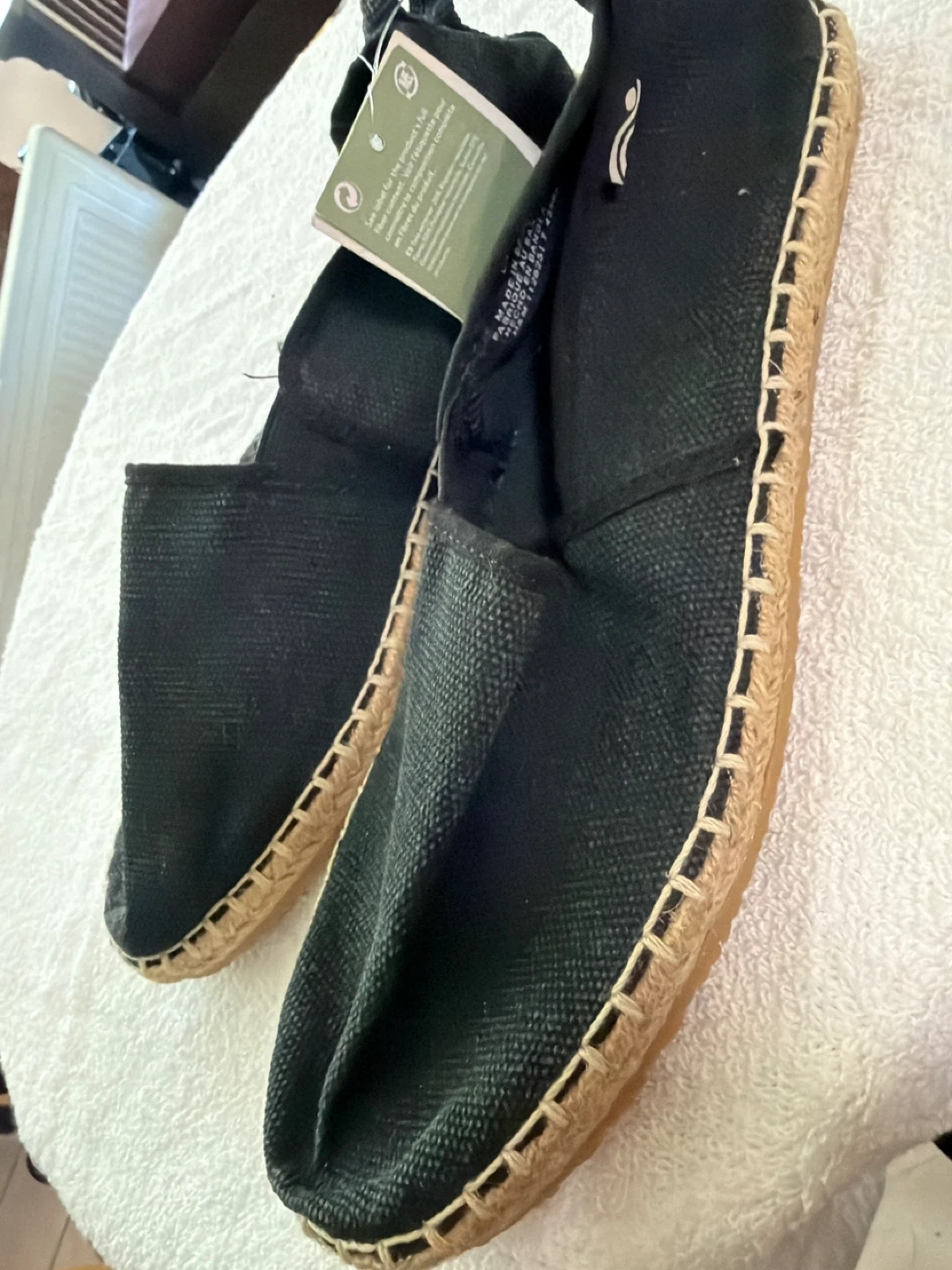 Black Espadrille Flats. Size 9 - photo 3