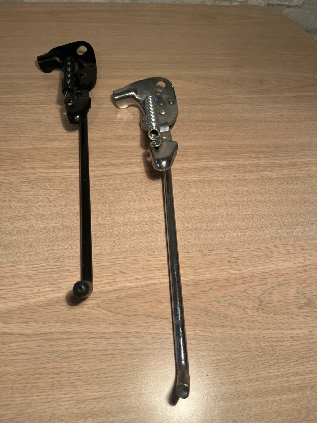 Set of 2 Bicycle Kickstands (Black & Chrome)