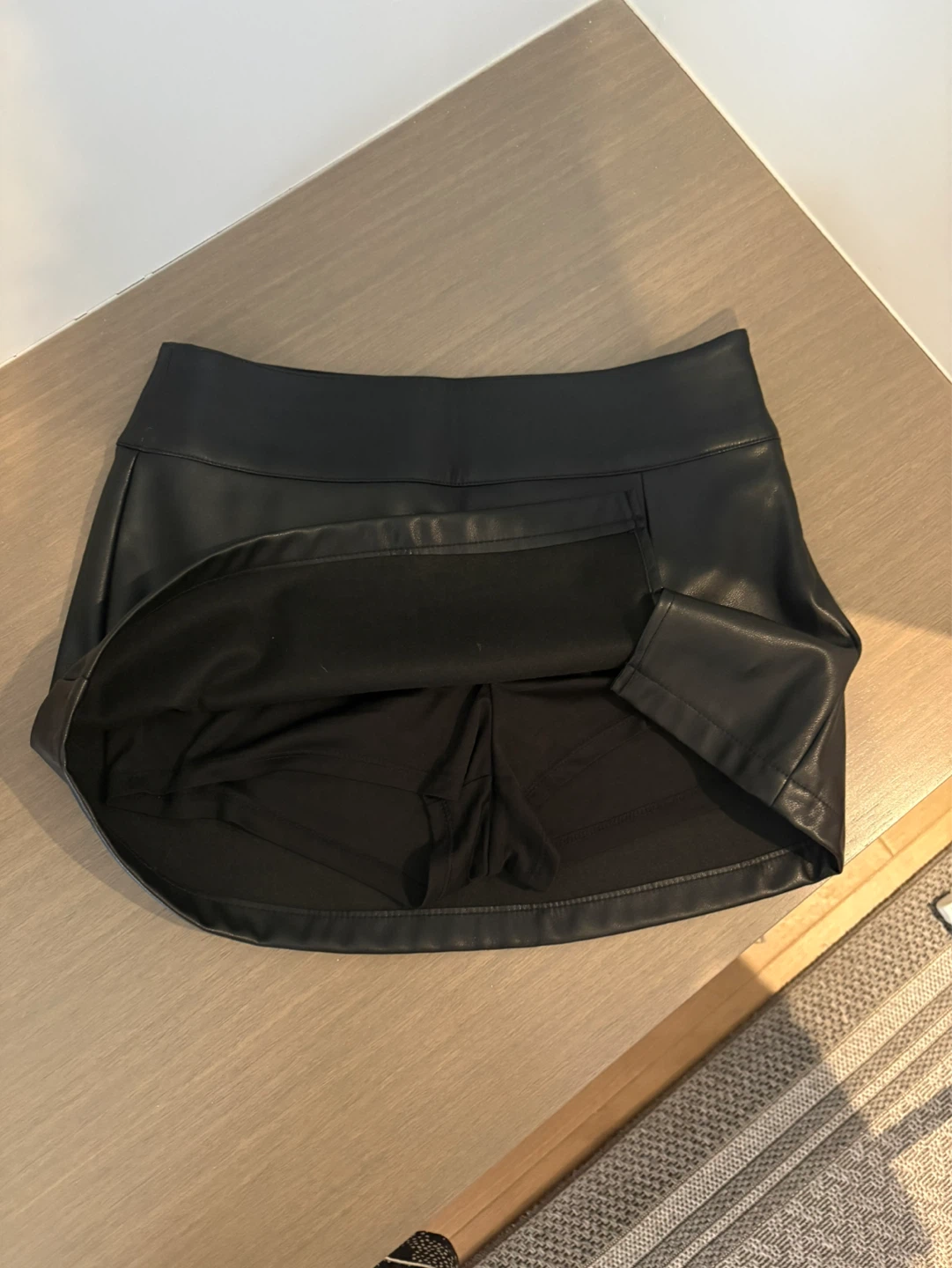 Garage Black Faux Leather Skort - photo 3