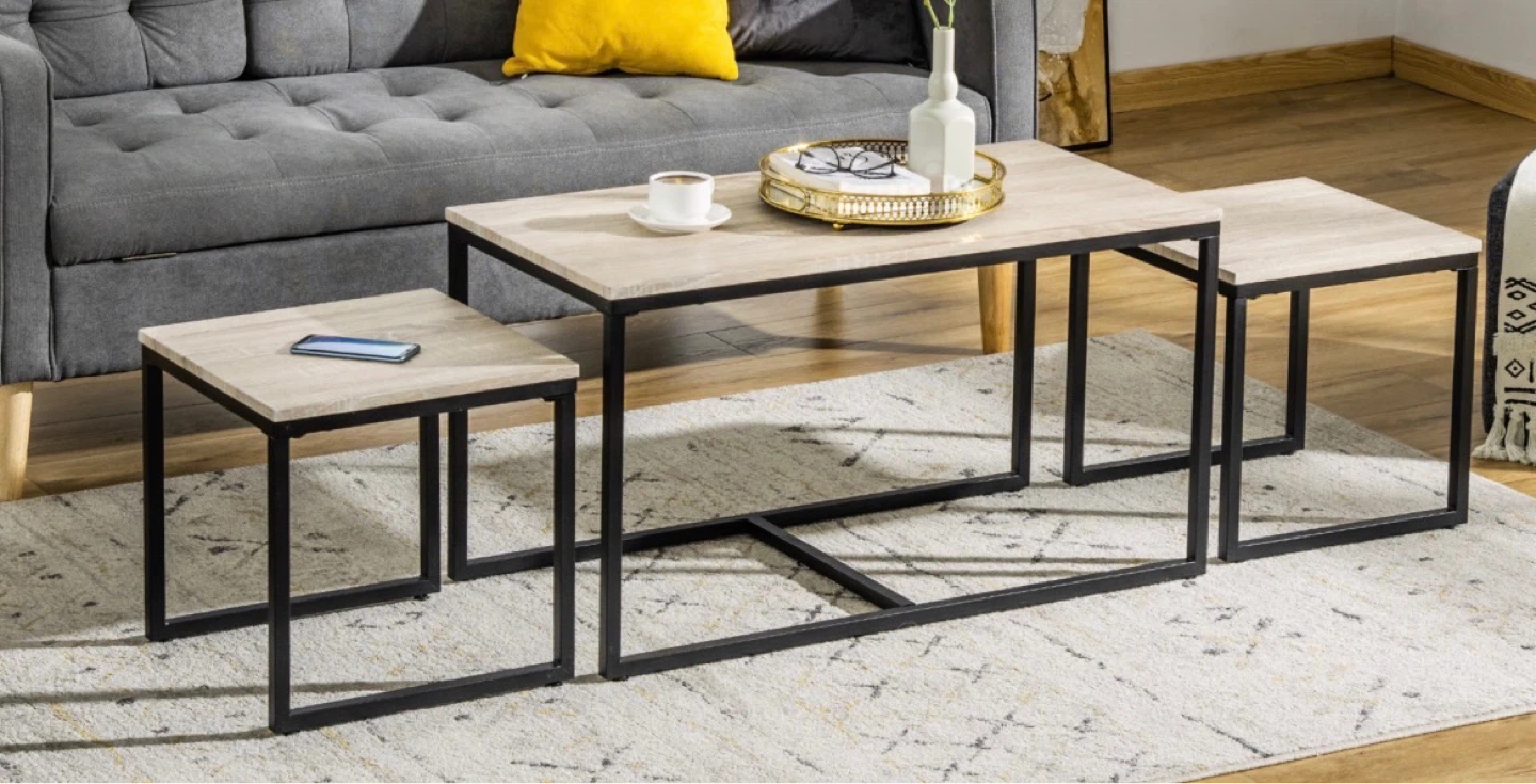 Nesting Coffee Table Set w/ 2 Side Tables - photo 3