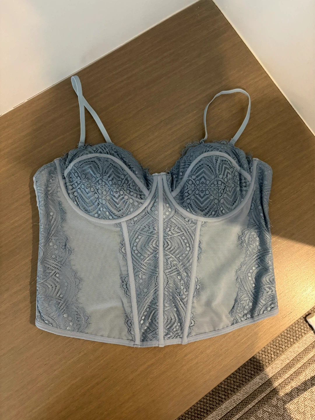 Garage Blue Lace Corset Top