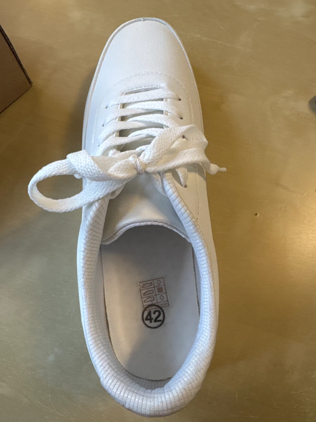 White Leather-Look Sneakers - photo 3